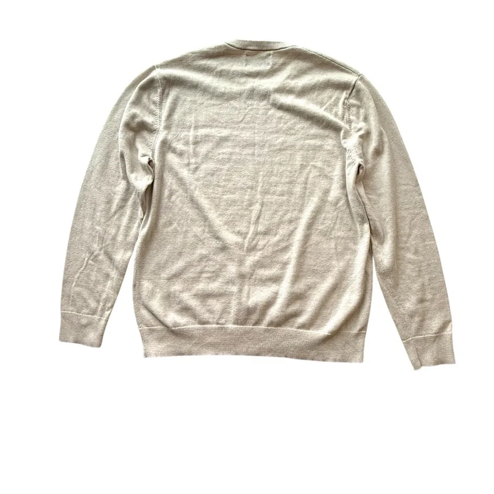 BONOBOS Crew Neck Sweater Beige Size Medium Cotton Cashmere Pullover